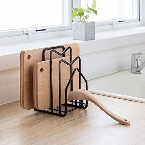 Pot Lid Organizer Cutting Board Holder Inside Cabinet 304 Stainless Steel Pots and Pan Organizer Under Cabinet Pot Cover Cookie Sheet Bakeware Serving Tray Cooling Rack Stand Kitchen Countertop