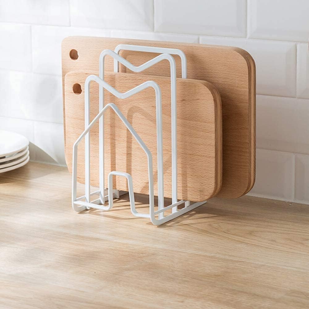 Pot Lid Organizer Cutting Board Holder Inside Cabinet 304 Stainless Steel Pots and Pan Organizer Under Cabinet Pot Cover Cookie Sheet Bakeware Serving Tray Cooling Rack Stand Kitchen Countertop