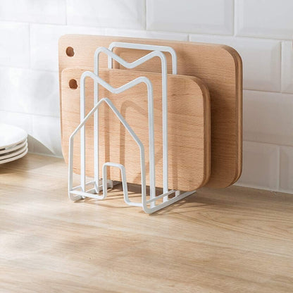 Pot Lid Organizer Cutting Board Holder Inside Cabinet 304 Stainless Steel Pots and Pan Organizer Under Cabinet Pot Cover Cookie Sheet Bakeware Serving Tray Cooling Rack Stand Kitchen Countertop