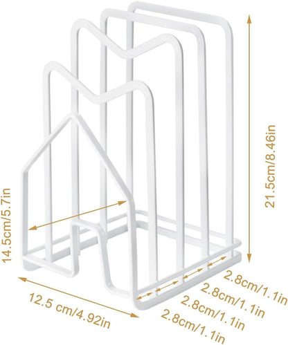 Pot Lid Organizer Cutting Board Holder Inside Cabinet 304 Stainless Steel Pots and Pan Organizer Under Cabinet Pot Cover Cookie Sheet Bakeware Serving Tray Cooling Rack Stand Kitchen Countertop