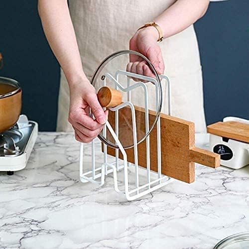Pot Lid Organizer Cutting Board Holder Inside Cabinet 304 Stainless Steel Pots and Pan Organizer Under Cabinet Pot Cover Cookie Sheet Bakeware Serving Tray Cooling Rack Stand Kitchen Countertop