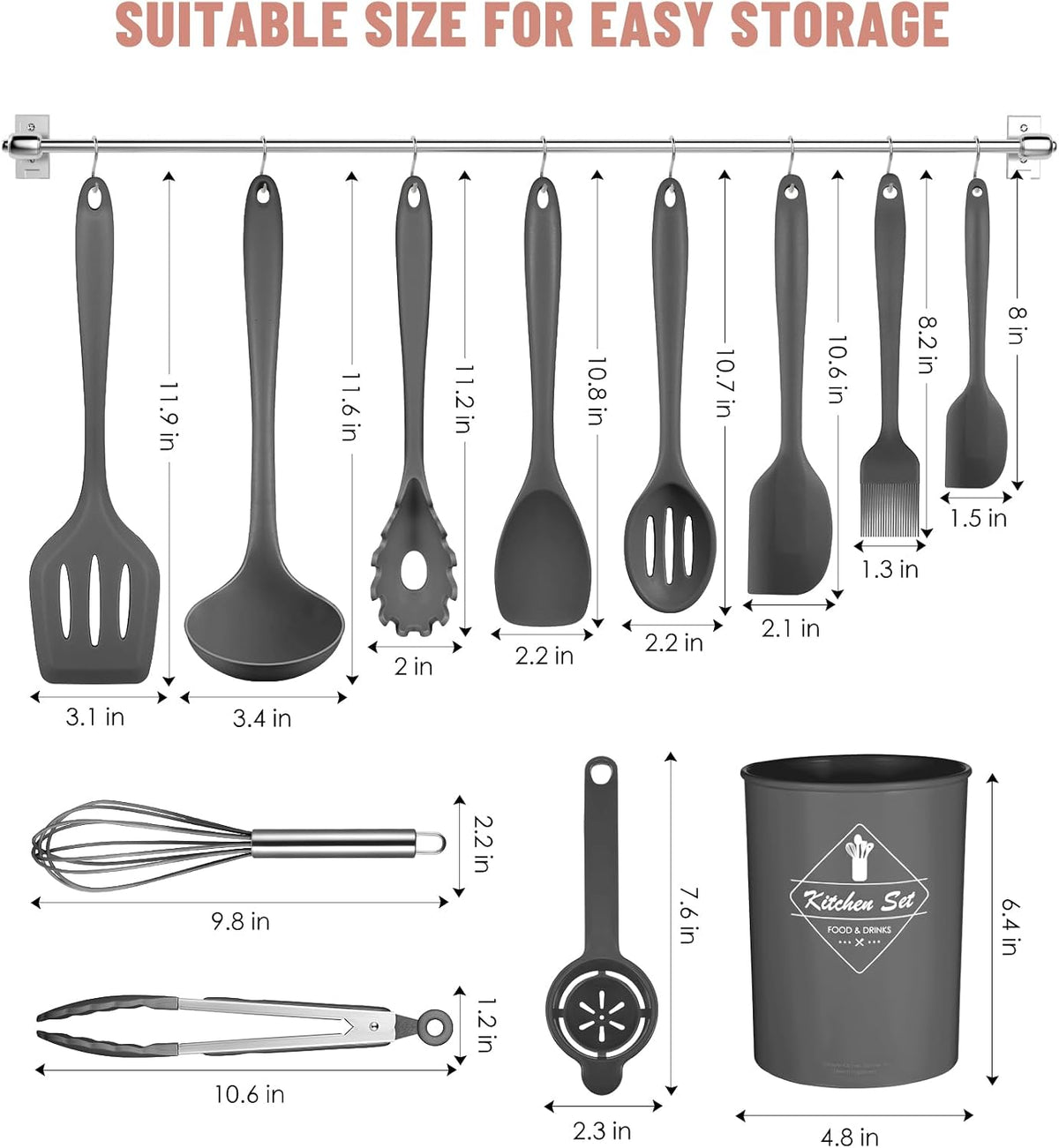 Blue Kitchen Utensils Set-12 Pieces Silicone Cooking Utensils Set