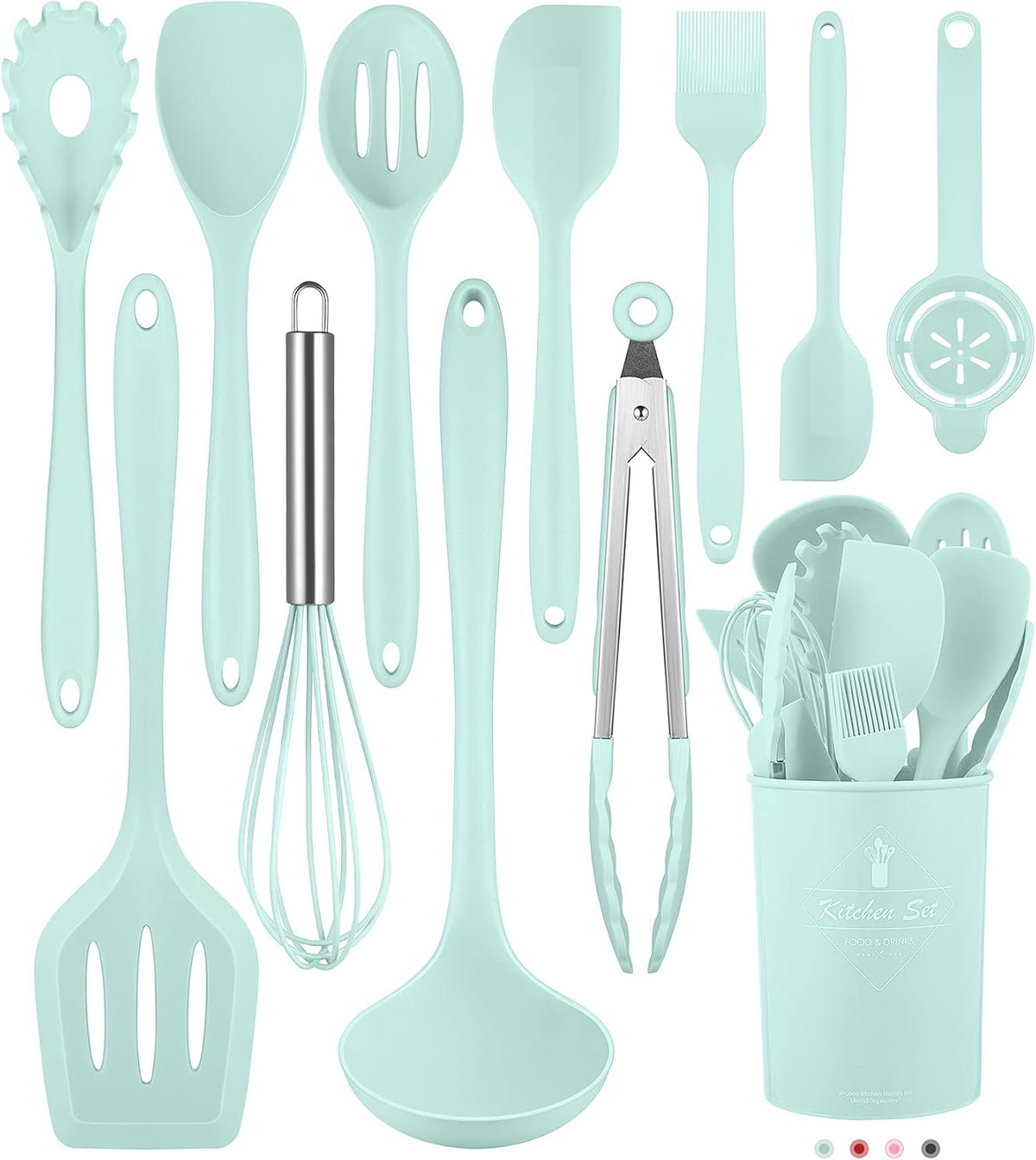 Blue Kitchen Utensils Set-12 Pieces Silicone Cooking Utensils Set