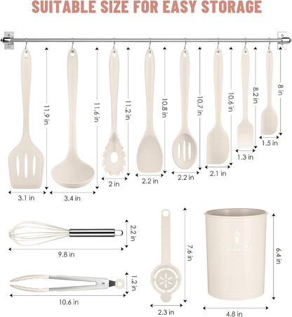 Blue Kitchen Utensils Set-12 Pieces Silicone Cooking Utensils Set