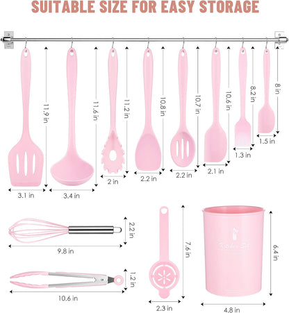 Blue Kitchen Utensils Set-12 Pieces Silicone Cooking Utensils Set