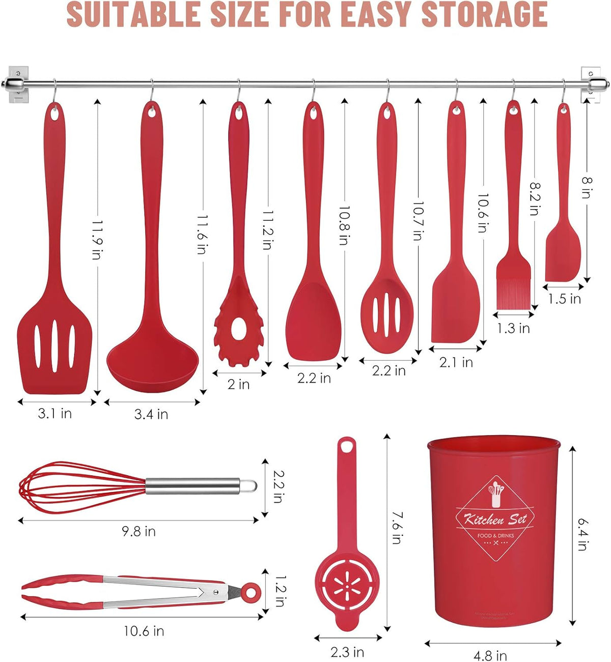 Blue Kitchen Utensils Set-12 Pieces Silicone Cooking Utensils Set