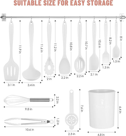 Blue Kitchen Utensils Set-12 Pieces Silicone Cooking Utensils Set