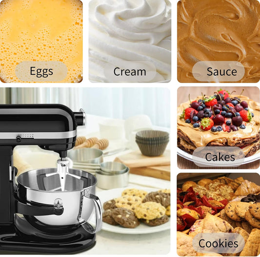 Flex Edge Beater Accessories and Attachments for KitchenAid 6 Quart Bowl-Lift Stand Mixer, Pastry Paddle Attachment for Kitchenaid, Dishwasher Safe, White