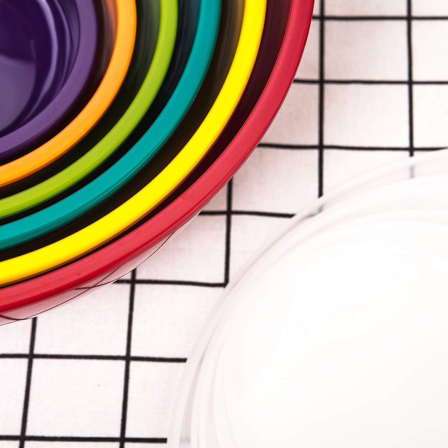 Melamine Mixing Bowls with Lids - 6 Piece Melamine Bowls and 6 Piece Plastic Lids, Multicolor
