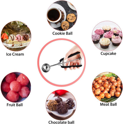 Mini Cookie Scoop, 1 Tsp Cookie Scoops for Baking, Melon Baller Scoop, 1 inch Cookie Scoop, Mini Ice Cream Scoop, Good Soft Grips, Smooth Trigger Release