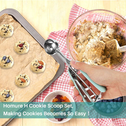 Mini Cookie Scoop, 1 Tsp Cookie Scoops for Baking, Melon Baller Scoop, 1 inch Cookie Scoop, Mini Ice Cream Scoop, Good Soft Grips, Smooth Trigger Release