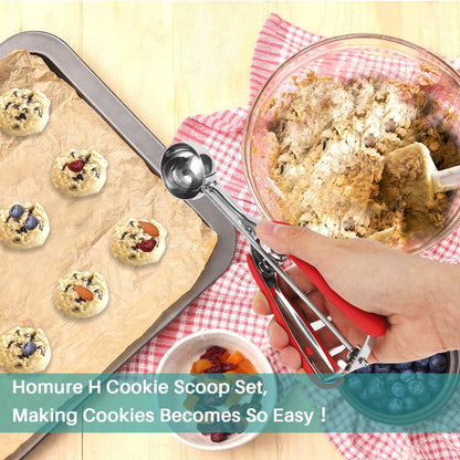 Mini Cookie Scoop, 1 Tsp Cookie Scoops for Baking, Melon Baller Scoop, 1 inch Cookie Scoop, Mini Ice Cream Scoop, Good Soft Grips, Smooth Trigger Release