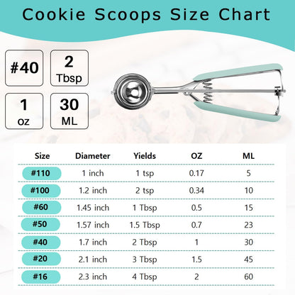 Mini Cookie Scoop, 1 Tsp Cookie Scoops for Baking, Melon Baller Scoop, 1 inch Cookie Scoop, Mini Ice Cream Scoop, Good Soft Grips, Smooth Trigger Release