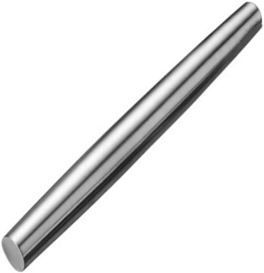 Smooth Seamless Stainless Steel Rolling Pin, 12.8Inch | Easy to clean food grade metal, ideal for daily pizza, pie, pasta, dumpling and cookie dough household baking
