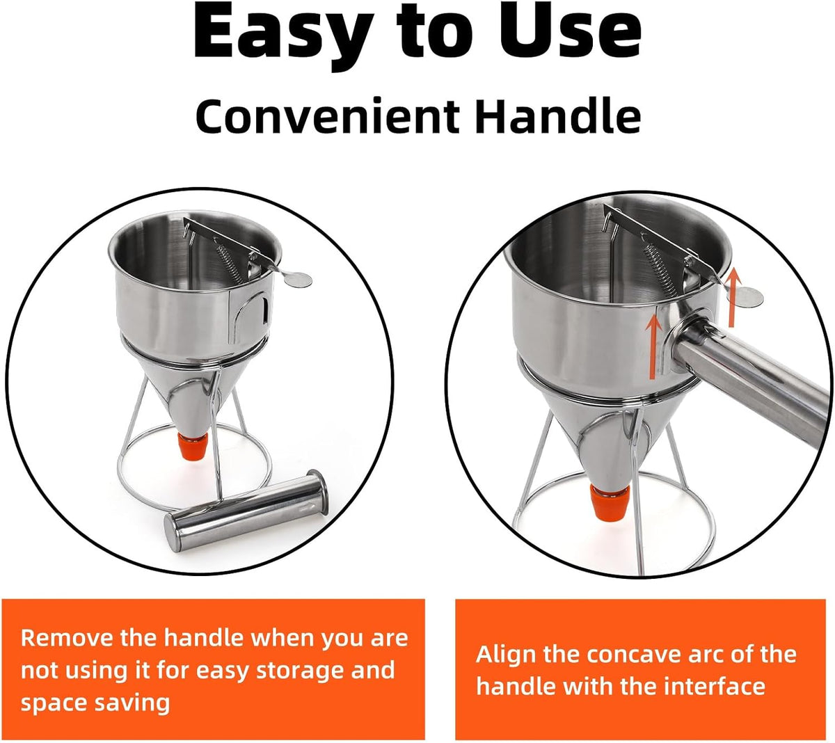 40 Oz Pancake Batter Dispenser, Stainless Steel, Multi-Nozzle