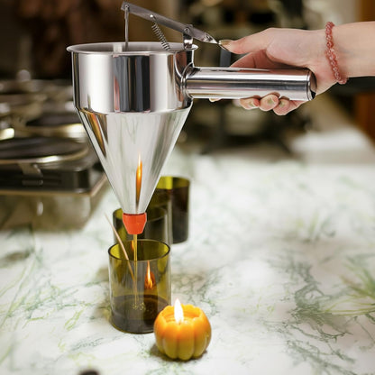 40 Oz Pancake Batter Dispenser, Stainless Steel, Multi-Nozzle