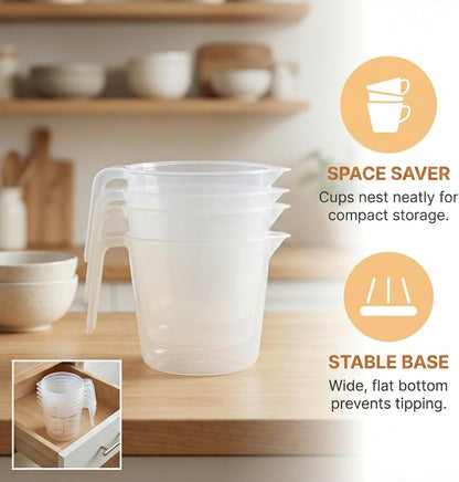 2 Cup/16 Oz Plastic Measuring Cups With Spout And Handle