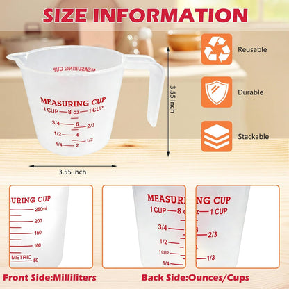 2 Cup/16 Oz Plastic Measuring Cups With Spout And Handle