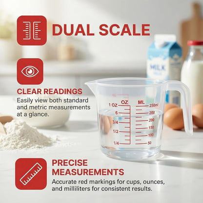 2 Cup/16 Oz Plastic Measuring Cups With Spout And Handle