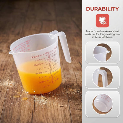 2 Cup/16 Oz Plastic Measuring Cups With Spout And Handle