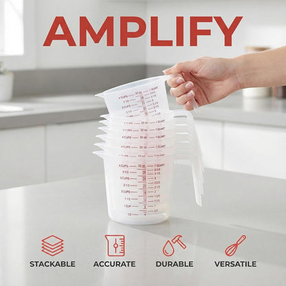 2 Cup/16 Oz Plastic Measuring Cups With Spout And Handle