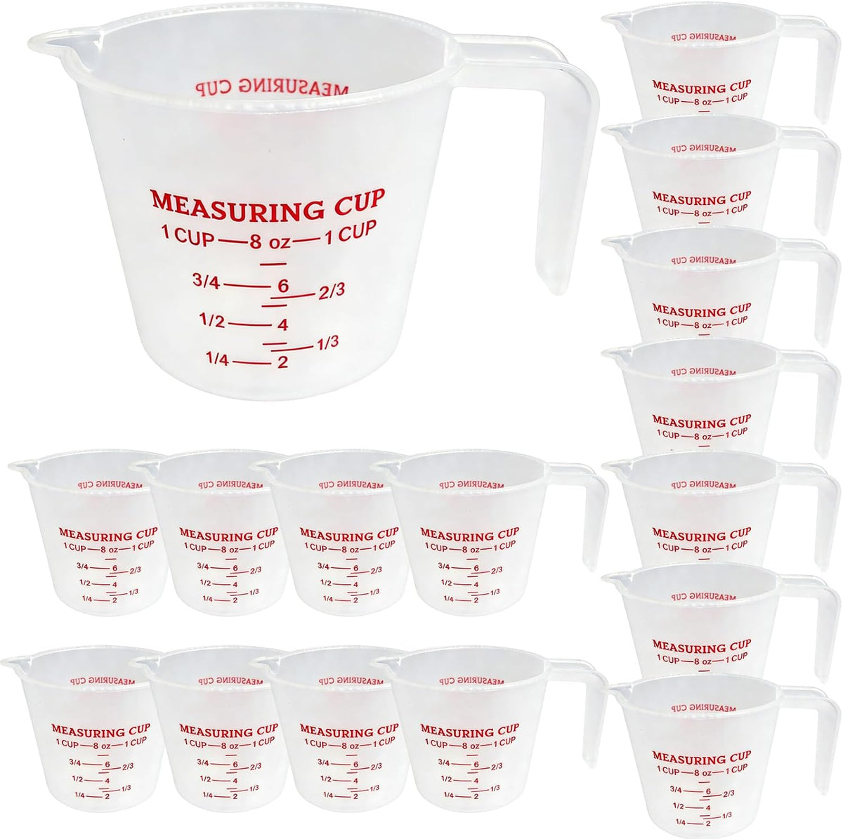 2 Cup/16 Oz Plastic Measuring Cups With Spout And Handle