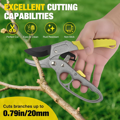 Pruning Shears Garden Shears 7.8" Professional Garden Scissors Sharp 65 Manganese Steel Blade Heavy Duty Clippers Hand Pruners for Cutting Fresh Flowers Branch Plant Trimming Gardening Tools