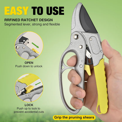 Pruning Shears Garden Shears 7.8" Professional Garden Scissors Sharp 65 Manganese Steel Blade Heavy Duty Clippers Hand Pruners for Cutting Fresh Flowers Branch Plant Trimming Gardening Tools