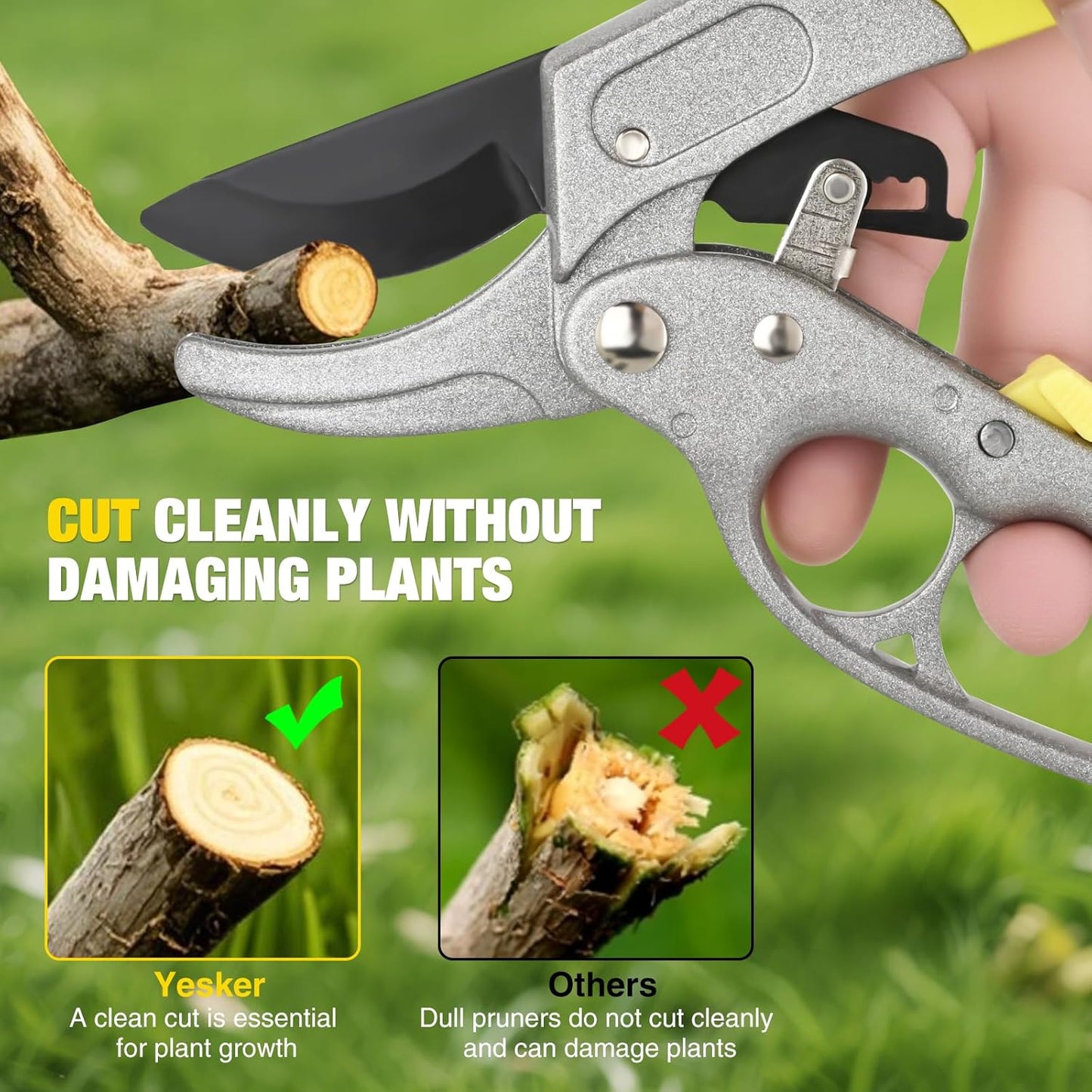 Pruning Shears Garden Shears 7.8" Professional Garden Scissors Sharp 65 Manganese Steel Blade Heavy Duty Clippers Hand Pruners for Cutting Fresh Flowers Branch Plant Trimming Gardening Tools