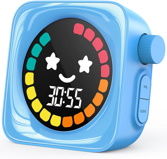 Visual Timer for Kids, 99 Minute Digital Cute Kids Visual Timer Classroom Timer for Homeschool Supplies Study Teaching Time Management Tool Countdown Productivity Timer, Blue, Colorful Display