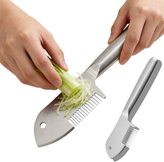 Stainless Steel Multi-purpose Julienne Peeler, Vegetable Julienne Slicer Handheld, Kitchen Shredder Tool with Grip Handle for Carrot Potato Melon Gadget Fruit (1PC)