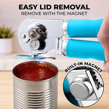 Manual Can Opener Heavy Duty Patented Stainless Steel, Ruby - Colors B
