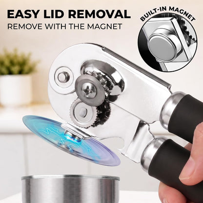 Manual Can Opener Heavy Duty Patented Stainless Steel, Ruby - Colors B