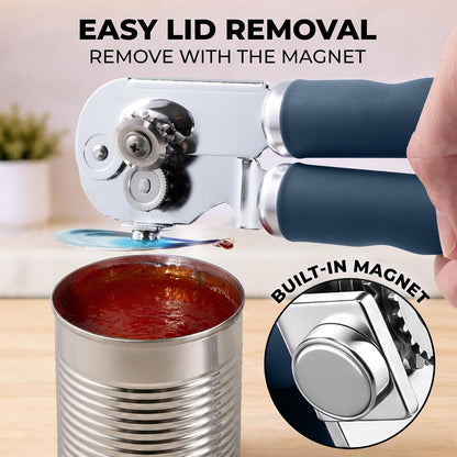 Manual Can Opener Heavy Duty Patented Stainless Steel, Ruby - Colors B