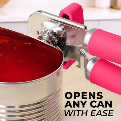 Manual Can Opener Heavy Duty Patented Stainless Steel, Ruby - Colors B