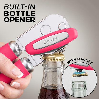 Manual Can Opener Heavy Duty Patented Stainless Steel, Ruby - Colors B
