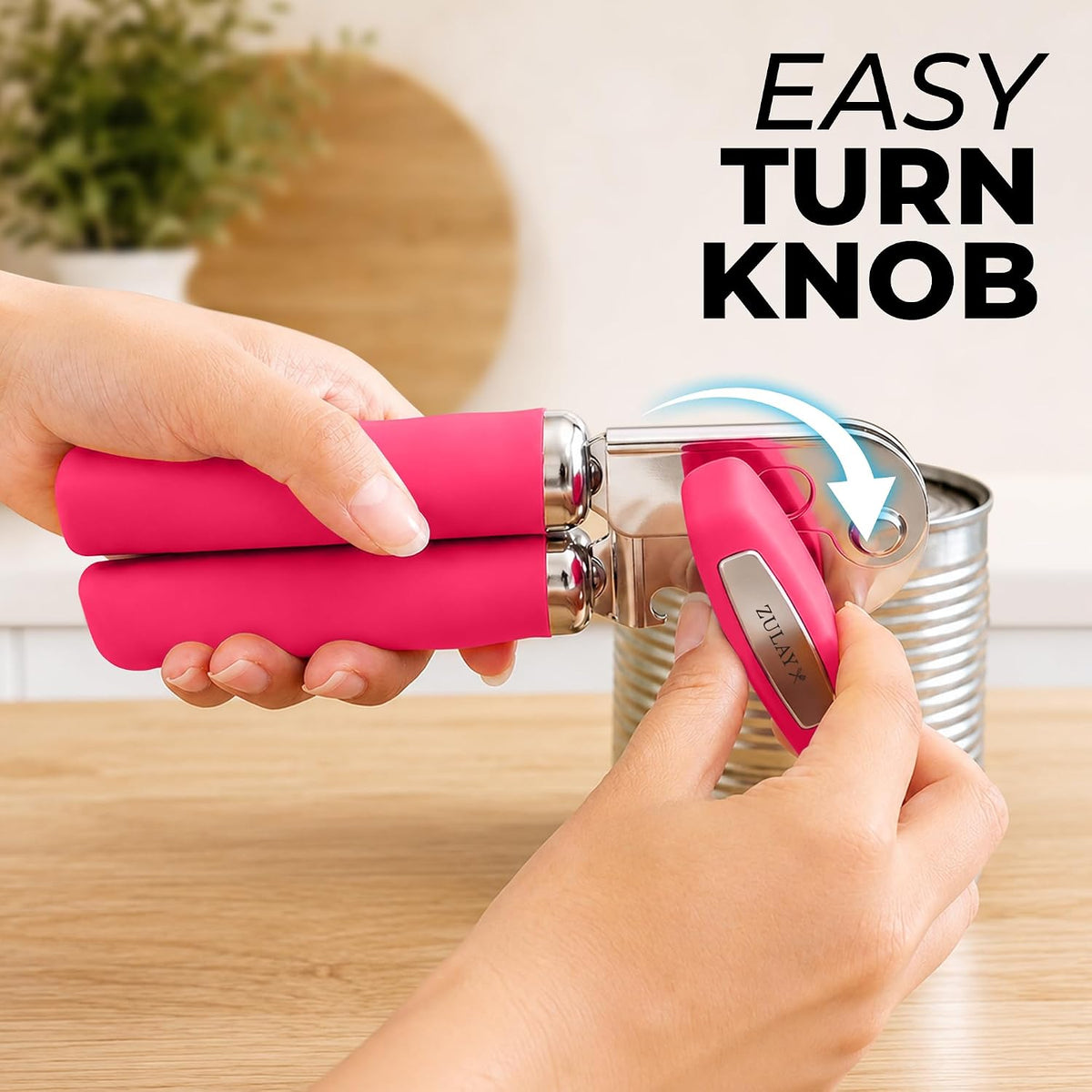 Manual Can Opener Heavy Duty Patented Stainless Steel, Ruby - Colors B