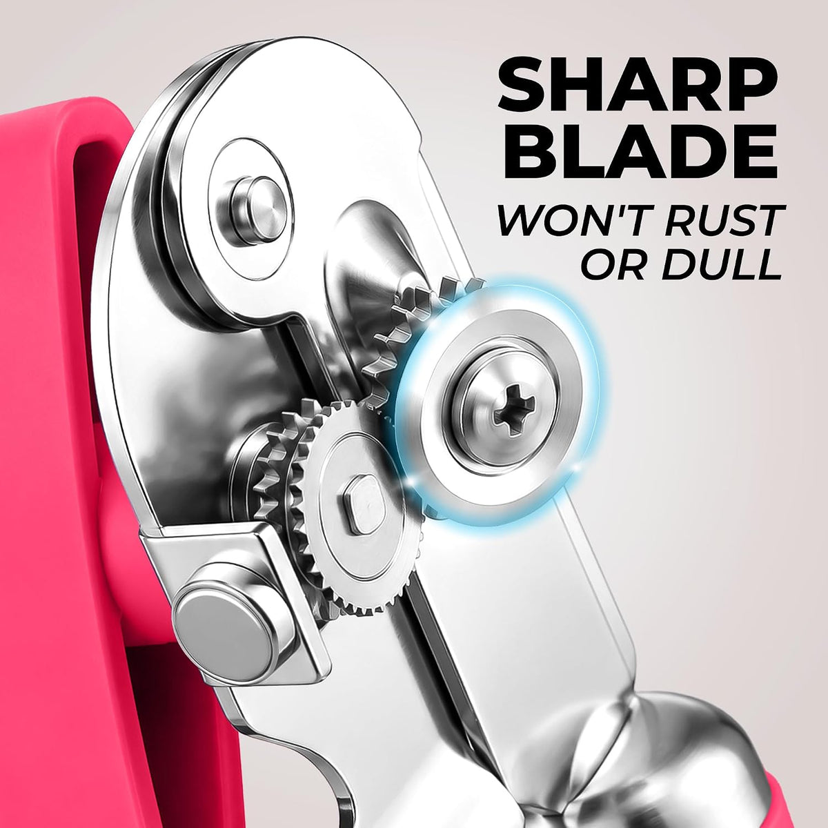 Manual Can Opener Heavy Duty Patented Stainless Steel, Ruby - Colors B
