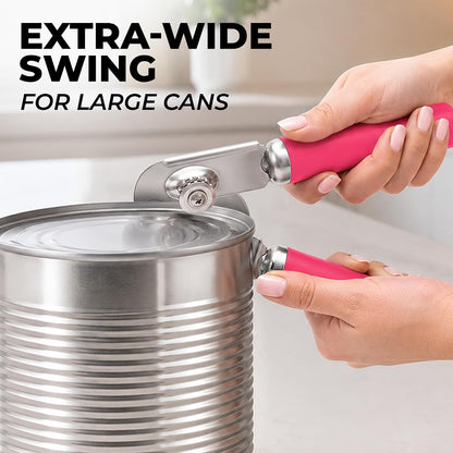 Manual Can Opener Heavy Duty Patented Stainless Steel, Ruby - Colors B
