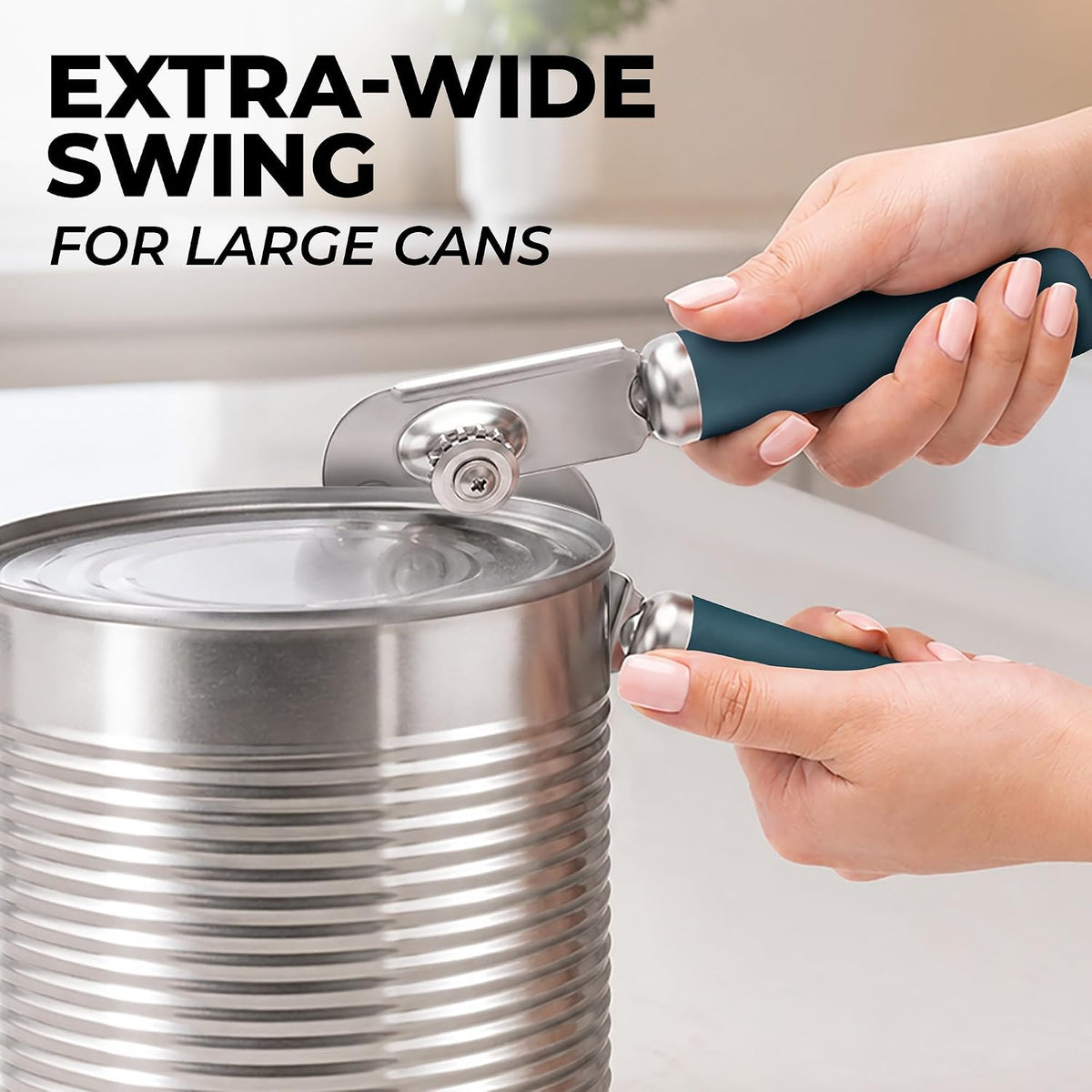 Manual Can Opener Heavy Duty Patented Stainless Steel, Ruby - Colors B