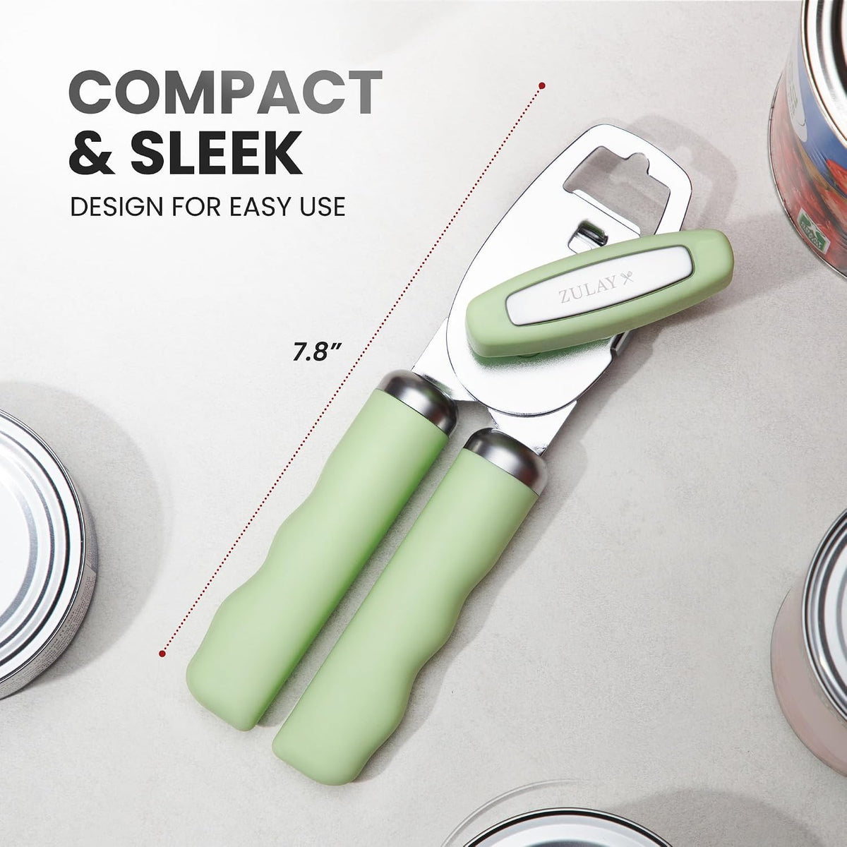 Manual Can Opener Heavy Duty Patented Stainless Steel, Ruby - Colors B
