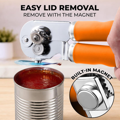 Manual Can Opener Heavy Duty Patented Stainless Steel, Ruby - Colors B