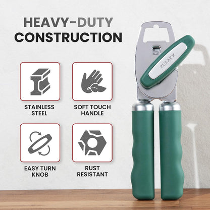 Manual Can Opener Heavy Duty Patented Stainless Steel, Ruby - Colors B