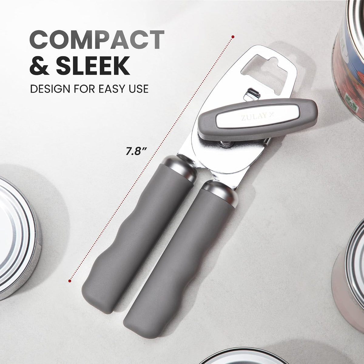 Manual Can Opener Heavy Duty Patented Stainless Steel, Ruby - Colors B