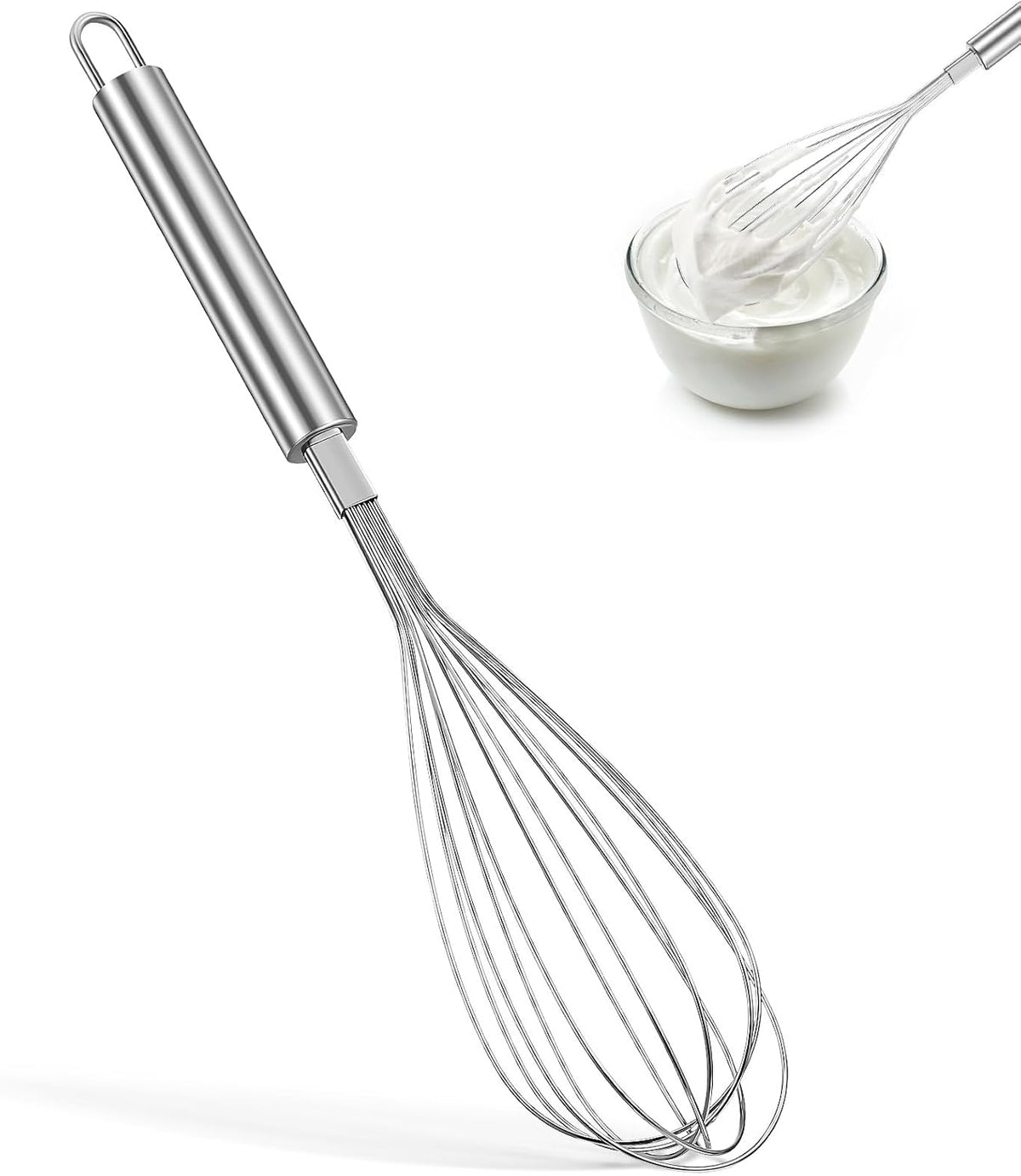 Stainless Steel Whisk, 13 Inch Gold Wire Egg Beater, Thicken Wire Hand Mixer for Whisking Blending Baking Cooking, Kitchen Utensils Gadgets for Cream Batter Sauce