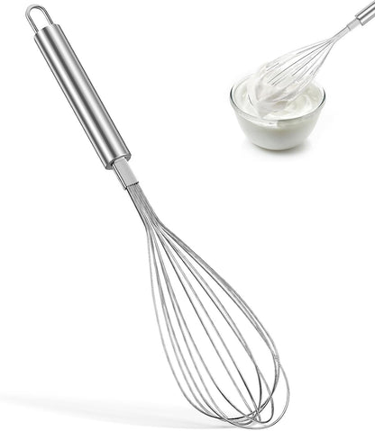 Stainless Steel Whisk, 13 Inch Gold Wire Egg Beater, Thicken Wire Hand Mixer for Whisking Blending Baking Cooking, Kitchen Utensils Gadgets for Cream Batter Sauce