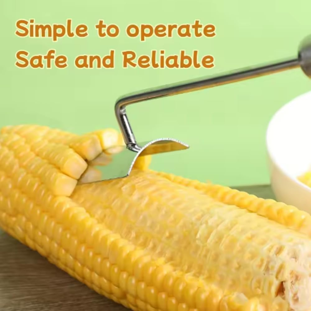 Stainless Steel Corn Sheller - Fast Corn Kernel Remover for Corn Cobs, Ergonomic Handle Kitchen Tool for Home & Professional Use