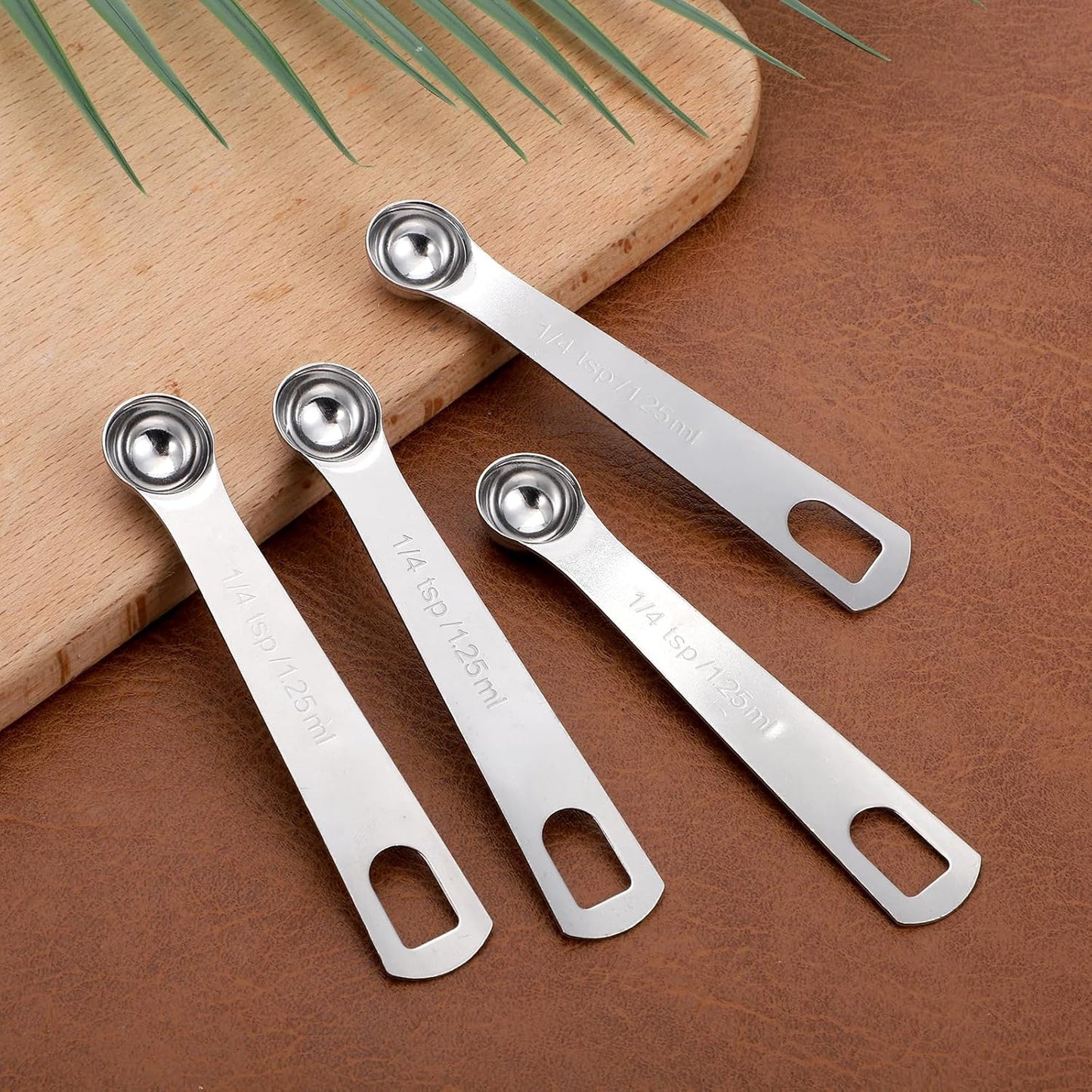 3 PCS Teaspoon Measuring Spoons, 5 ML Teaspoons Measuring Spoon, Stainless Steel 1 Teaspoon Scoop, 1/3 Tablespoon, Short Handle Measuring Teaspoons for Precise Cooking, Baking and Spices Measurement