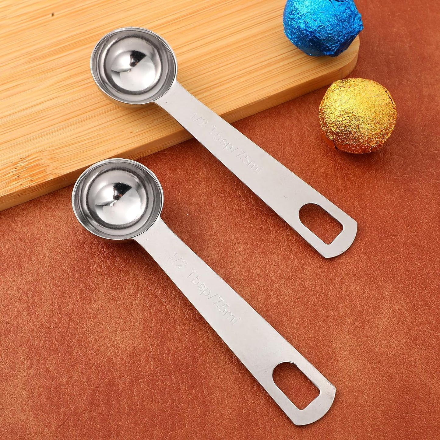 3 PCS Teaspoon Measuring Spoons, 5 ML Teaspoons Measuring Spoon, Stainless Steel 1 Teaspoon Scoop, 1/3 Tablespoon, Short Handle Measuring Teaspoons for Precise Cooking, Baking and Spices Measurement