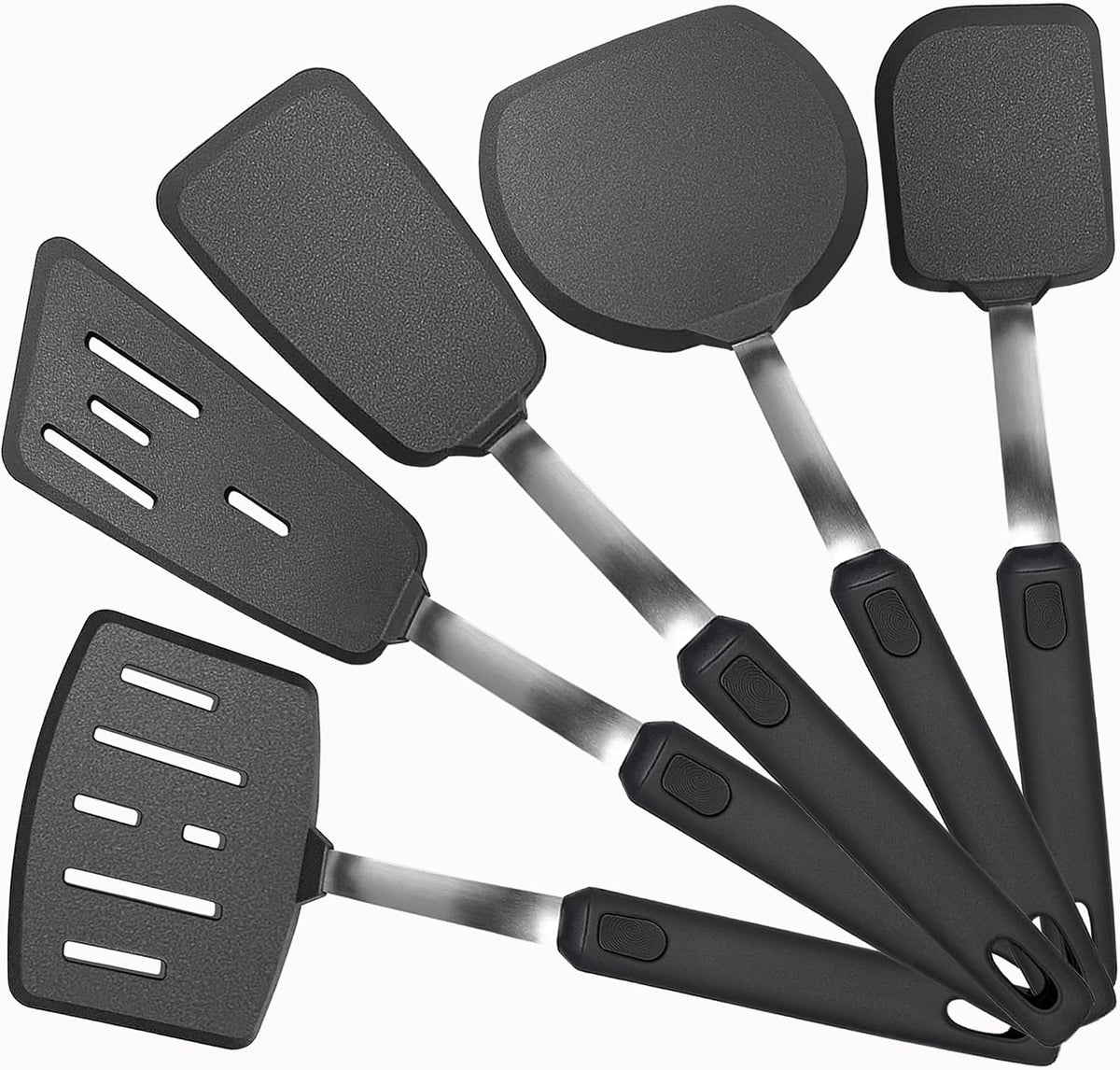 5 Piece Heat Resistant Silicone Spatula Set Cooking Utensils Set